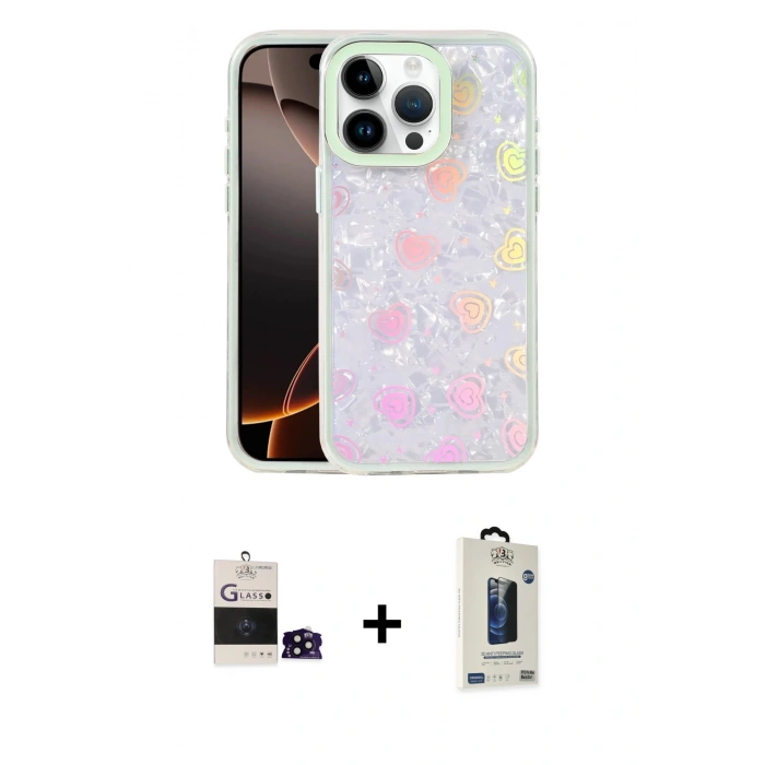 MARSİLYAN™- iPhone 14 Pro Max Kılıf Odak Prime - Siyah Bilvis Hayalet Cam Ekran Koruyucu + Bilvis Titan Kamera Lens - SH