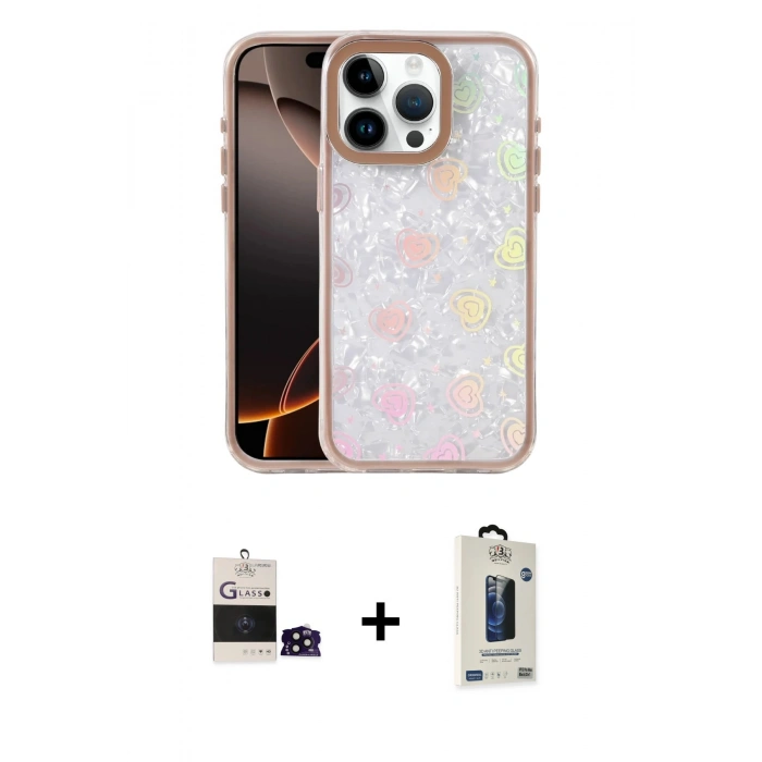 MARSİLYAN™- iPhone 14 Pro Max Kılıf Odak Prime - Siyah Bilvis Hayalet Cam Ekran Koruyucu + Bilvis Titan Kamera Lens - SH
