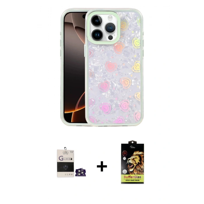 MARSİLYAN™- iPhone 14 Pro Max Kılıf Odak Prime - Siyah Buffer Cam Ekran Koruyucu + Bilvis Titan Kamera Lens - GS