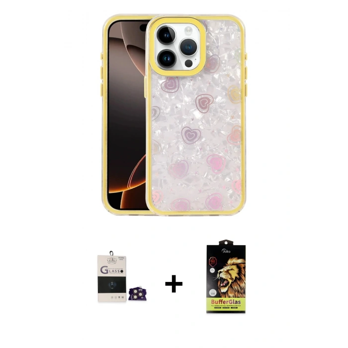 MARSİLYAN™- iPhone 14 Pro Max Kılıf Odak Prime - Siyah Buffer Cam Ekran Koruyucu + Bilvis Titan Kamera Lens - GD