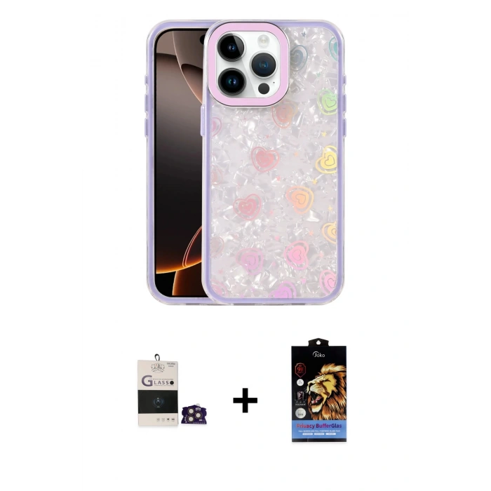 MARSİLYAN™- iPhone 14 Pro Max Kılıf Odak Prime - Siyah Buffer Hayalet Cam Ekran Koruyucu + Bilvis Titan Kamera Lens - GD