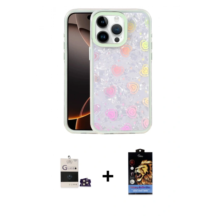 MARSİLYAN™- iPhone 14 Pro Max Kılıf Odak Prime - Siyah Buffer Hayalet Cam Ekran Koruyucu + Bilvis Titan Kamera Lens - GD