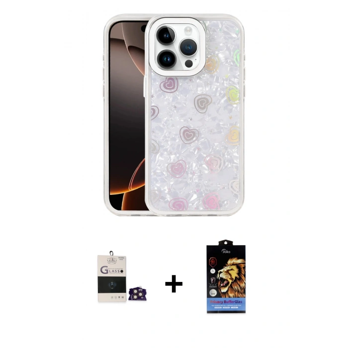 MARSİLYAN™- iPhone 14 Pro Max Kılıf Odak Prime - Siyah Buffer Hayalet Cam Ekran Koruyucu + Bilvis Titan Kamera Lens - GD