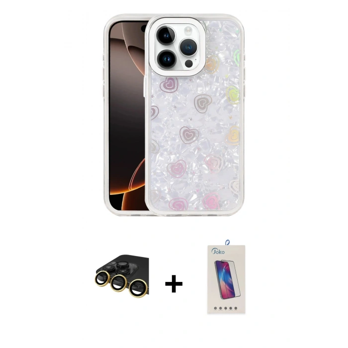 MARSİLYAN™- iPhone 14 Pro Max Kılıf Odak Prime - Siyah Joko 5D Cam + Raze Metal Kamera Lens - GD