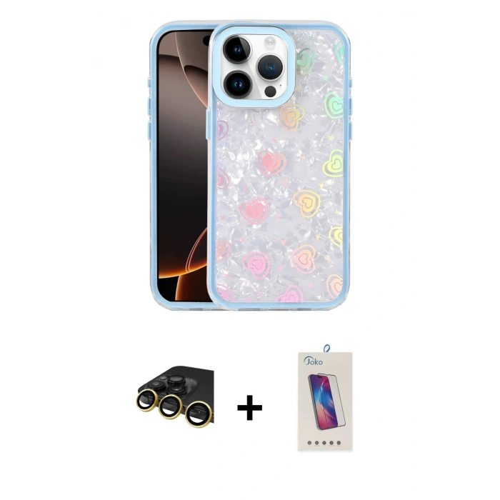 MARSİLYAN™- iPhone 14 Pro Max Kılıf Odak Prime - Siyah Joko 5D Cam + Raze Metal Kamera Lens - GD