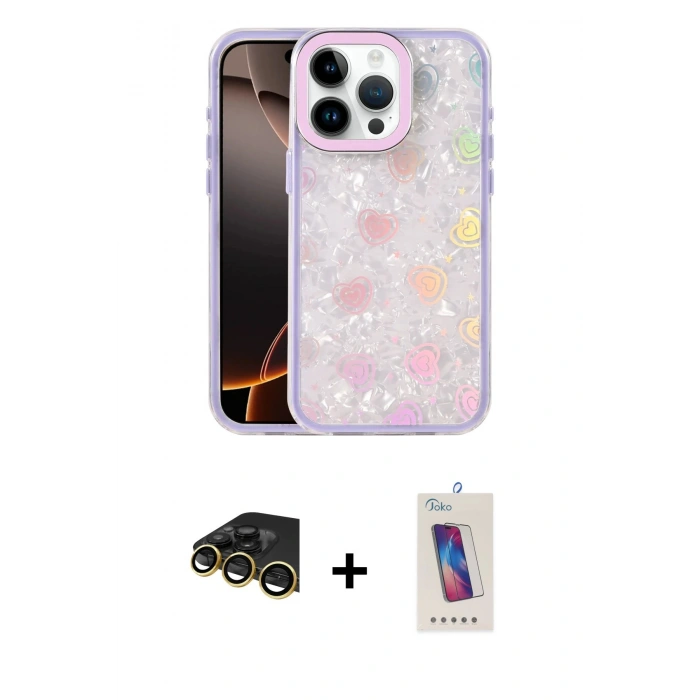 MARSİLYAN™- iPhone 14 Pro Max Kılıf Odak Prime - Siyah Joko 5D Cam + Raze Metal Kamera Lens - GD