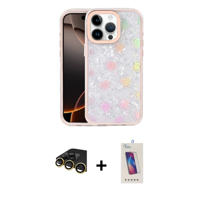 MARSİLYAN™- iPhone 14 Pro Max Kılıf Odak Prime - Siyah Joko 5D Cam + Raze Metal Kamera Lens - GD