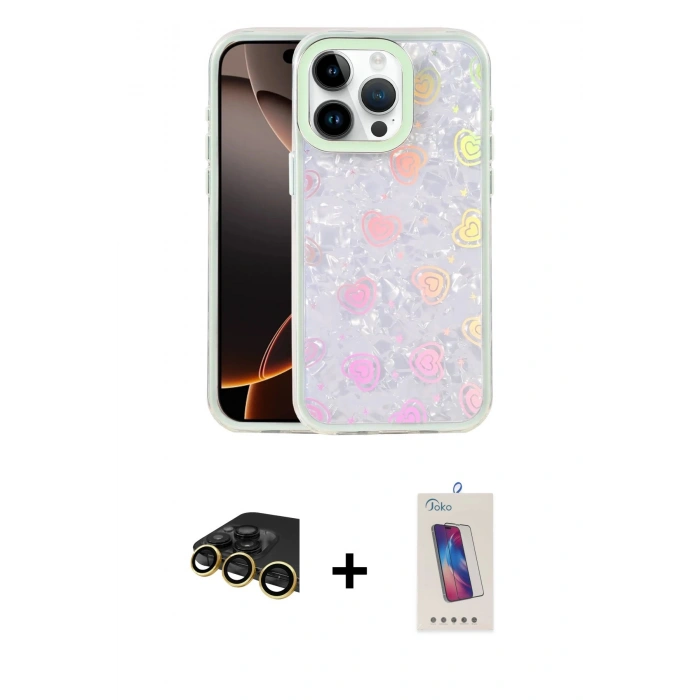 MARSİLYAN™- iPhone 14 Pro Max Kılıf Odak Prime - Siyah Joko 5D Cam + Raze Metal Kamera Lens - GD