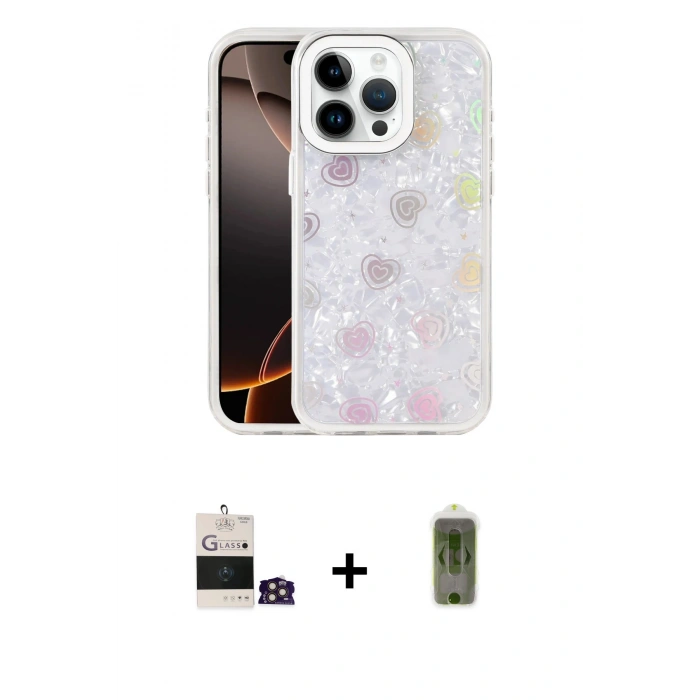 MARSİLYAN™- iPhone 14 Pro Max Kılıf Odak Prime - Siyah Joko Magic 5D Hayalet Cam + Bilvis Titan Kamera Lens - GD