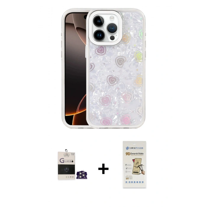 MARSİLYAN™- iPhone 14 Pro Max Kılıf Odak Prime - Siyah Mat Seramik Nano Ekran Koruyucu + Bilvis Titan Kamera Lens - GS