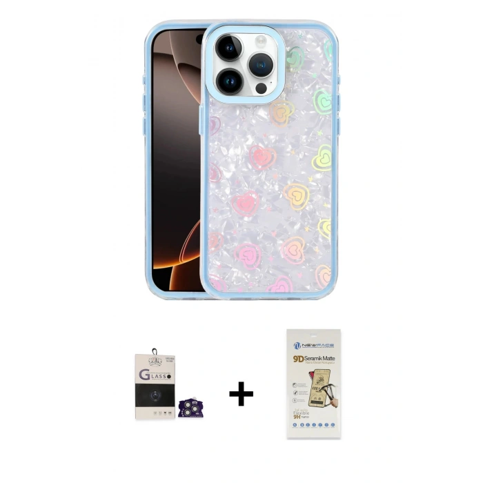 MARSİLYAN™- iPhone 14 Pro Max Kılıf Odak Prime - Siyah Mat Seramik Nano Ekran Koruyucu + Bilvis Titan Kamera Lens - GS