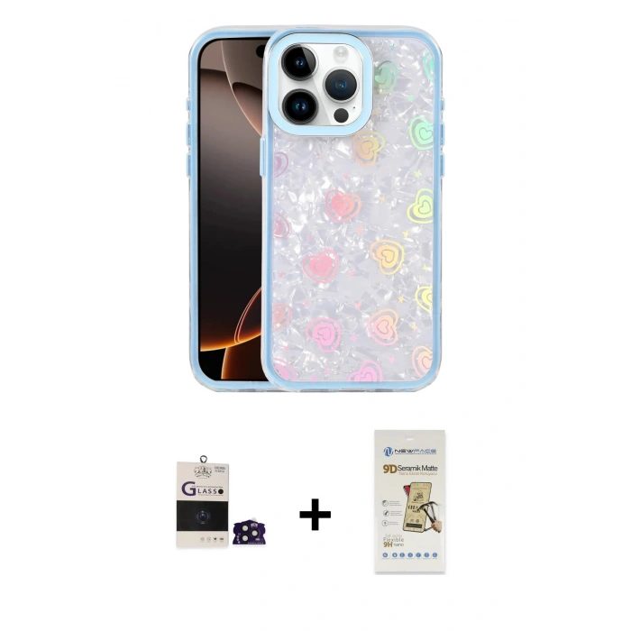 MARSİLYAN™- iPhone 14 Pro Max Kılıf Odak Prime - Siyah Mat Seramik Nano Ekran Koruyucu + Bilvis Titan Kamera Lens - DNMR