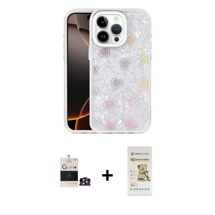 MARSİLYAN™- iPhone 14 Pro Max Kılıf Odak Prime - Siyah Mat Seramik Nano Ekran Koruyucu + Bilvis Titan Kamera Lens - GD