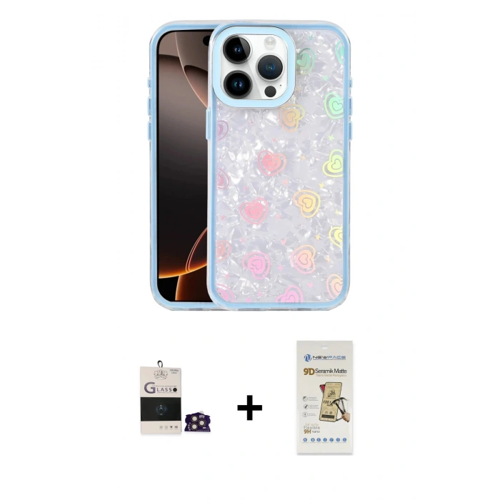 MARSİLYAN™- iPhone 14 Pro Max Kılıf Odak Prime - Siyah Mat Seramik Nano Ekran Koruyucu + Bilvis Titan Kamera Lens - GD