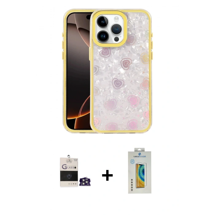 MARSİLYAN™- iPhone 14 Pro Max Kılıf Odak Prime - Siyah Polymer Nano Ekran Koruyucu + Bilvis Titan Kamera Lens - GS