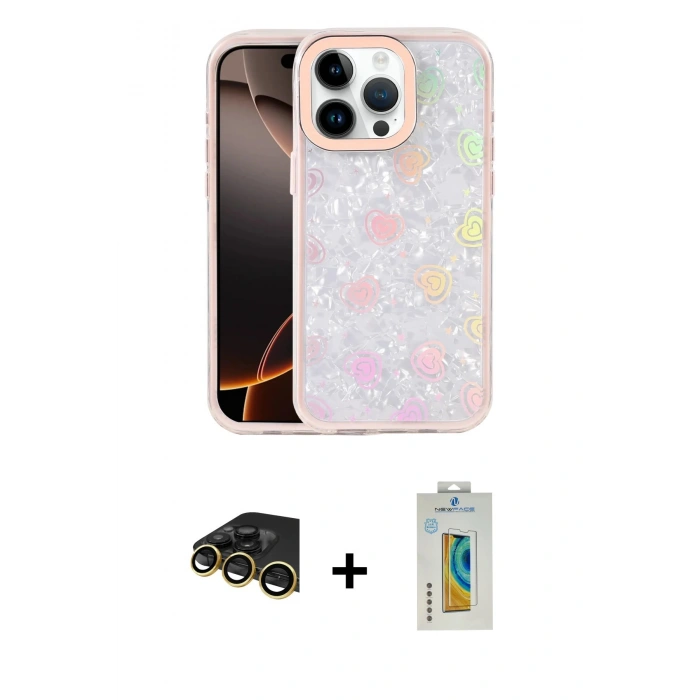 MARSİLYAN™- iPhone 14 Pro Max Kılıf Odak Prime - Siyah Polymer Nano Ekran Koruyucu + Raze Metal Kamera Lens - GD