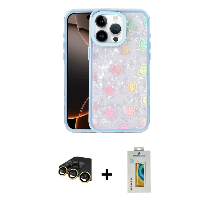 MARSİLYAN™- iPhone 14 Pro Max Kılıf Odak Prime - Siyah Polymer Nano Ekran Koruyucu + Raze Metal Kamera Lens - GD
