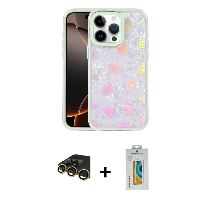 MARSİLYAN™- iPhone 14 Pro Max Kılıf Odak Prime - Siyah Polymer Nano Ekran Koruyucu + Raze Metal Kamera Lens - GD