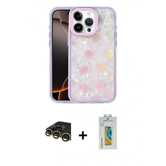 MARSİLYAN™- iPhone 14 Pro Max Kılıf Odak Prime - Siyah Polymer Nano Ekran Koruyucu + Raze Metal Kamera Lens - GD
