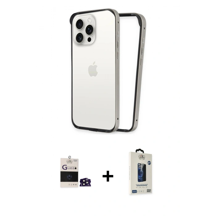 MARSİLYAN™- iPhone 14 Pro Max Kılıf Pusula Asil Koleksiyonu - Siyah Bilvis Hayalet Cam Ekran Koruyucu + Bilvis Titan Kamera Lens - DNMR