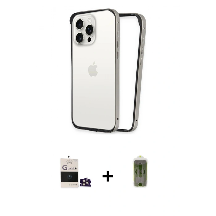 MARSİLYAN™- iPhone 14 Pro Max Kılıf Pusula Asil Koleksiyonu - Siyah Joko Magic 5D Hayalet Cam + Bilvis Titan Kamera Lens - GD