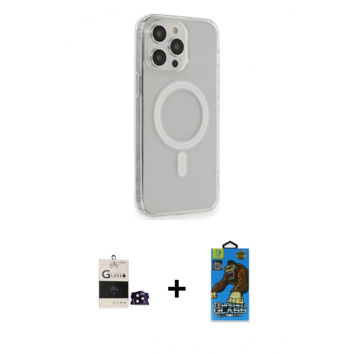 MARSİLYAN™- iPhone 14 Pro Max Kılıf Pusula Çizgi Koleksiyonu - Siyah 18D Cam Ekran Koruyucu + Bilvis Titan Kamera Lens - SH