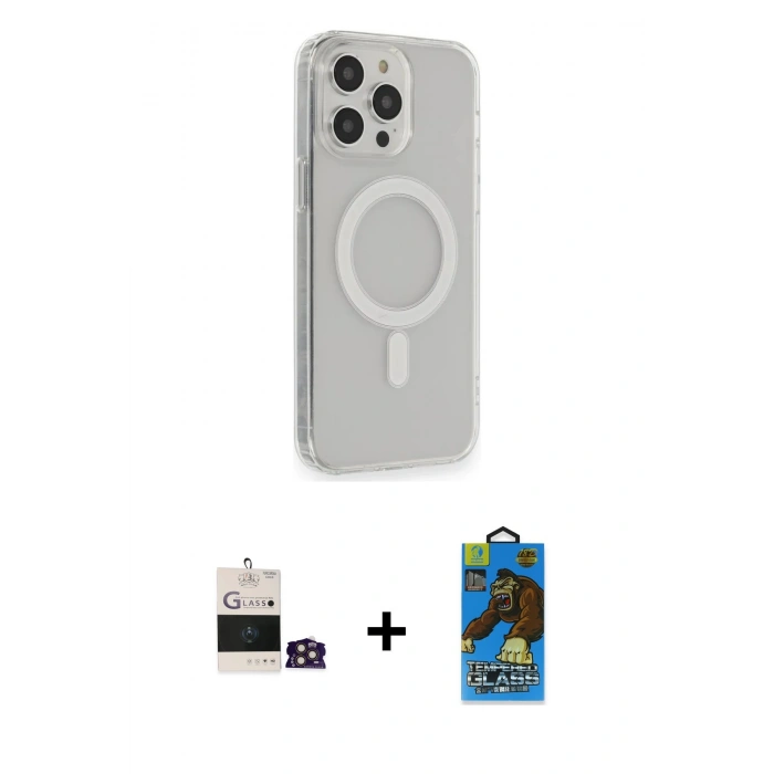 MARSİLYAN™- iPhone 14 Pro Max Kılıf Pusula Çizgi Koleksiyonu - Siyah 18D Cam Ekran Koruyucu + Bilvis Titan Kamera Lens - GD