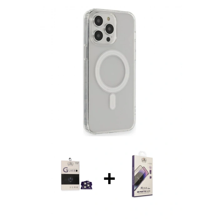 MARSİLYAN™- iPhone 14 Pro Max Kılıf Pusula Çizgi Koleksiyonu - Siyah Bilvis 3D Mat Cam Ekran Koruyucu + Bilvis Titan Kamera Lens - GS