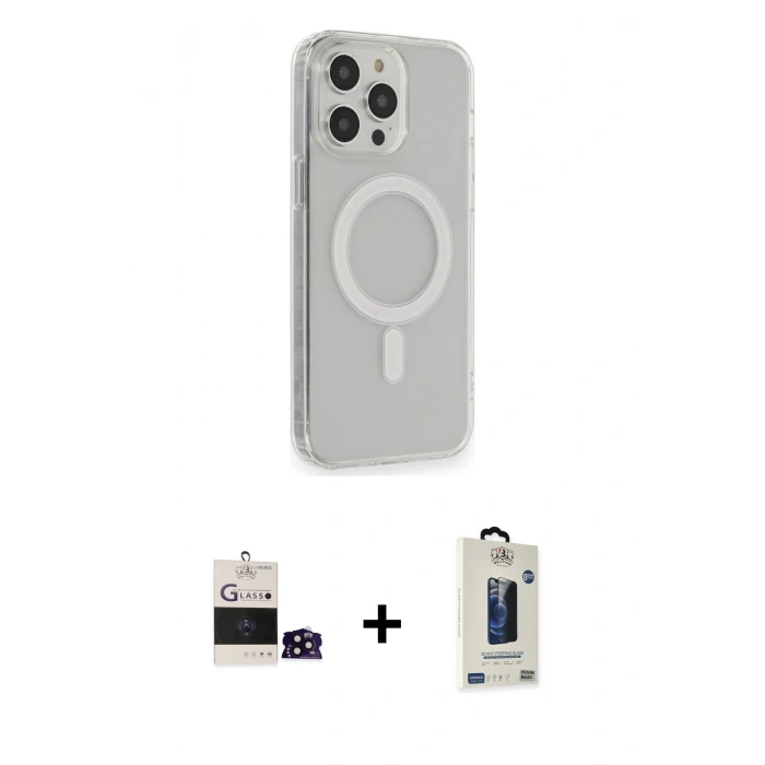 MARSİLYAN™- iPhone 14 Pro Max Kılıf Pusula Çizgi Koleksiyonu - Siyah Bilvis Hayalet Cam Ekran Koruyucu + Bilvis Titan Kamera Lens - SH