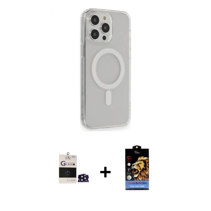 MARSİLYAN™- iPhone 14 Pro Max Kılıf Pusula Çizgi Koleksiyonu - Siyah Buffer Hayalet Cam Ekran Koruyucu + Bilvis Titan Kamera Lens - DNMR