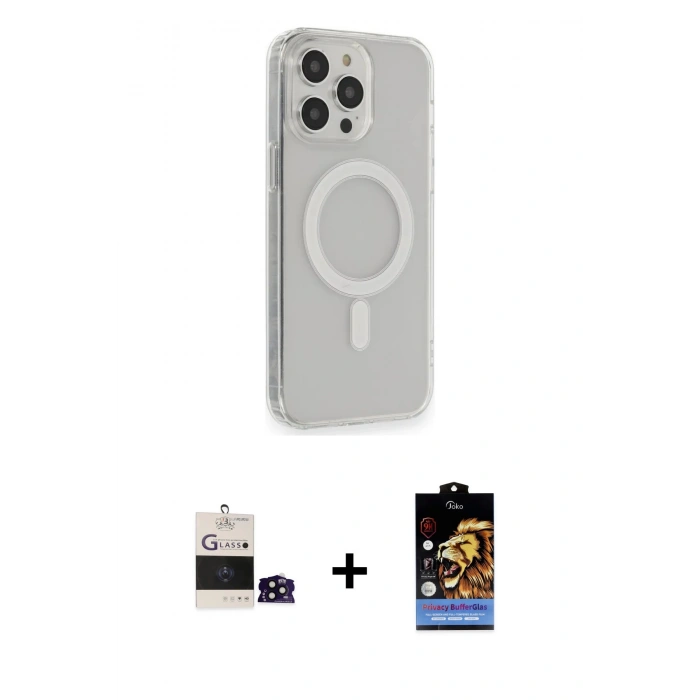 MARSİLYAN™- iPhone 14 Pro Max Kılıf Pusula Çizgi Koleksiyonu - Siyah Buffer Hayalet Cam Ekran Koruyucu + Bilvis Titan Kamera Lens - SH