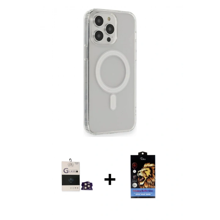 MARSİLYAN™- iPhone 14 Pro Max Kılıf Pusula Çizgi Koleksiyonu - Siyah Buffer Hayalet Cam Ekran Koruyucu + Gold Bilvis Titan Kamera Lens