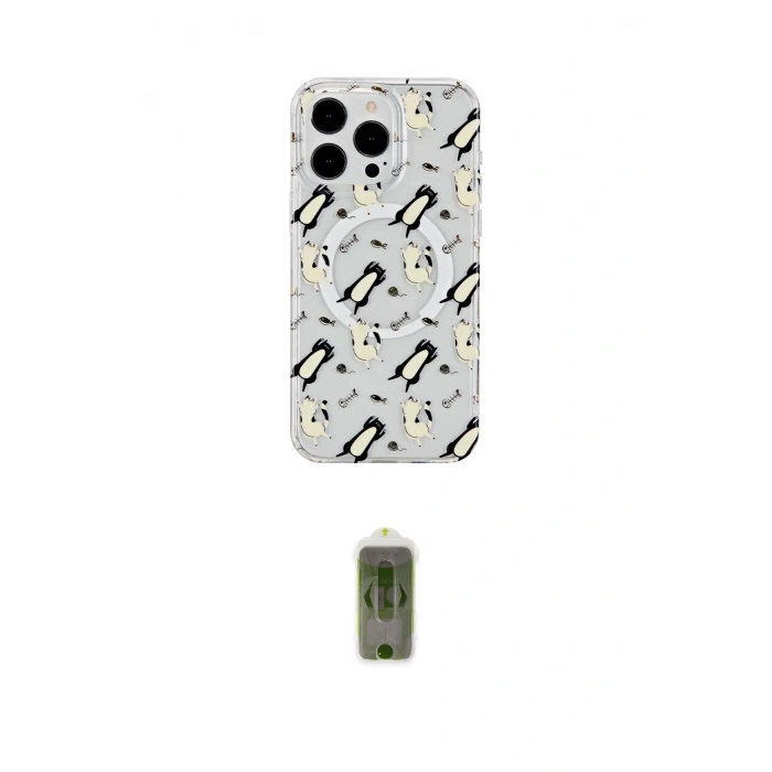 MARSİLYAN™- iPhone 14 Pro Max Kılıf Pusula Form - Siyah Joko Magic 5D Hayalet Cam