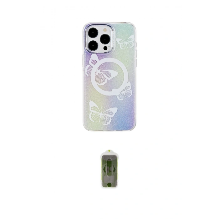 MARSİLYAN™- iPhone 14 Pro Max Kılıf Pusula Form - Siyah Joko Magic 5D Hayalet Cam