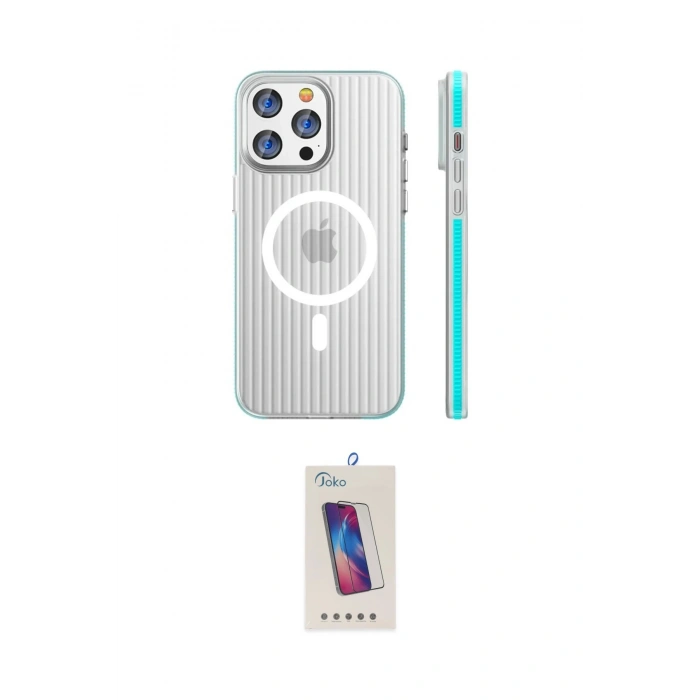 MARSİLYAN™- iPhone 14 Pro Max Kılıf Pusula Minimal Koleksiyonu - Siyah Joko 5D Cam