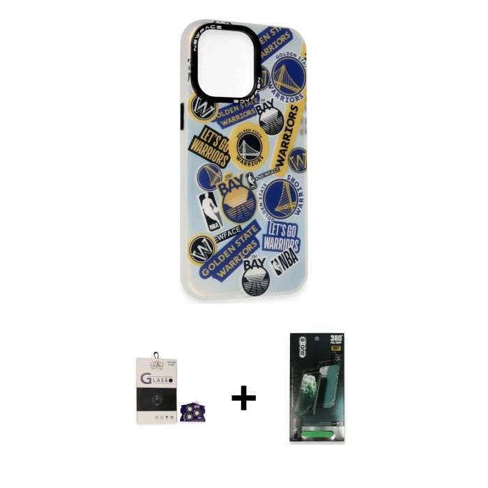 MARSİLYAN™- iPhone 14 Pro Max Kılıf Siluet Çizgi Koleksiyonu - Şeffaf 360 Full Body Arka Koruyucu + Bilvis Titan Kamera Lens - GS