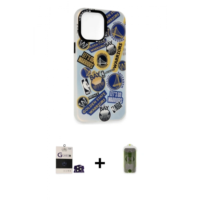 MARSİLYAN™- iPhone 14 Pro Max Kılıf Siluet Çizgi Koleksiyonu - Siyah Joko Magic 5D Hayalet Cam + Derin Mor Bilvis Titan Kamera Lens