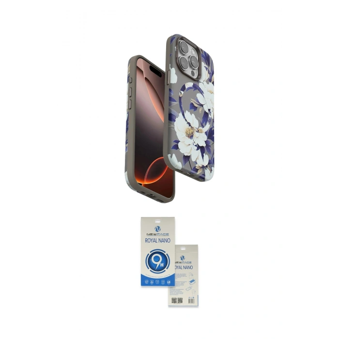 MARSİLYAN™- iPhone 14 Pro Max Kılıf Siluet Doku - Şeffaf Royal Nano Ekran Koruyucu