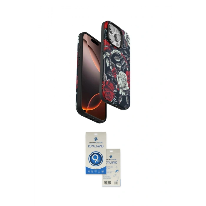 MARSİLYAN™- iPhone 14 Pro Max Kılıf Siluet Doku - Şeffaf Royal Nano Ekran Koruyucu