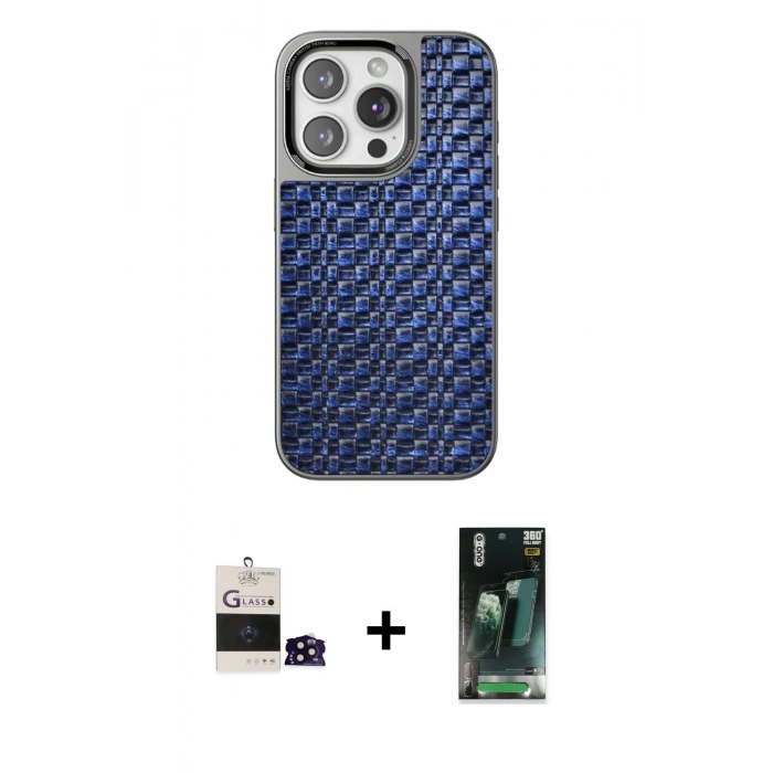 MARSİLYAN™- iPhone 14 Pro Max Kılıf Siluet Form Serisi - Şeffaf 360 Full Body Arka Koruyucu + Bilvis Titan Kamera Lens - SH