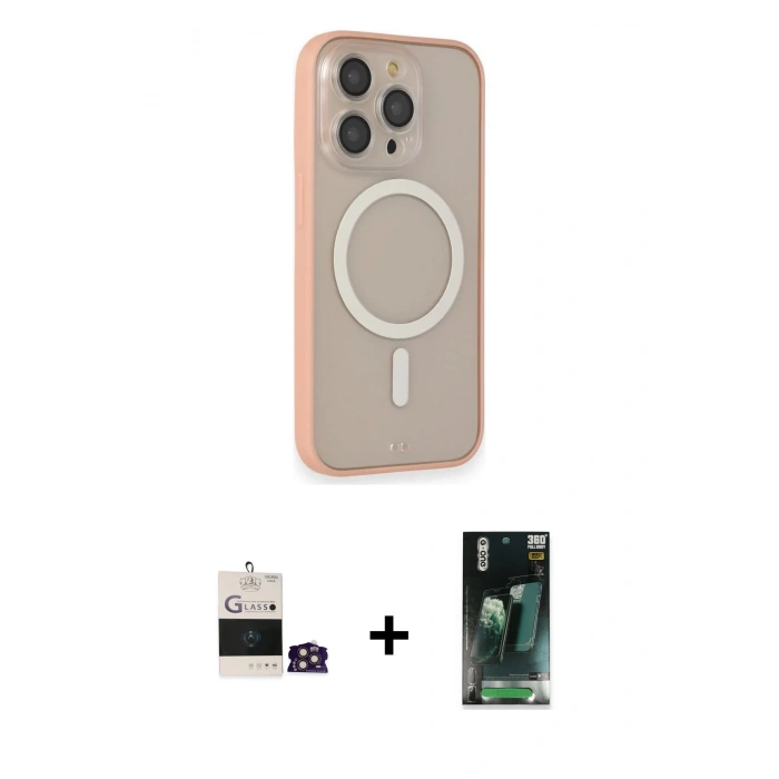 MARSİLYAN™- iPhone 14 Pro Max Kılıf Siluet Işık Koleksiyonu - Siyah 360 Mat Full Body Arka Koruyucu + Bilvis Titan Kamera Lens - GD