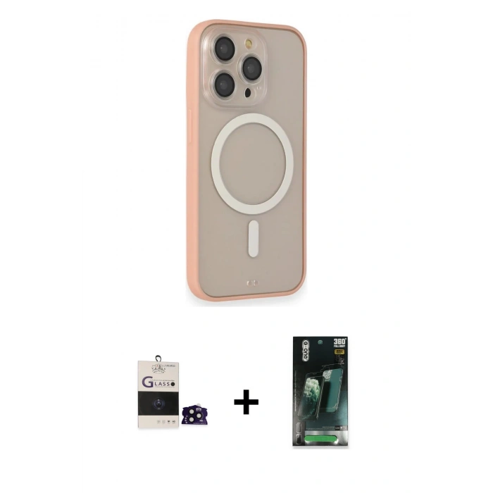 MARSİLYAN™- iPhone 14 Pro Max Kılıf Siluet Işık Koleksiyonu - Siyah 360 Mat Full Body Arka Koruyucu + Siyah Bilvis Titan Kamera Lens