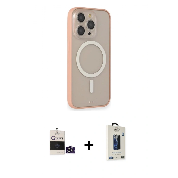 MARSİLYAN™- iPhone 14 Pro Max Kılıf Siluet Işık Koleksiyonu - Siyah Bilvis Hayalet Cam Ekran Koruyucu + Bilvis Titan Kamera Lens - SH