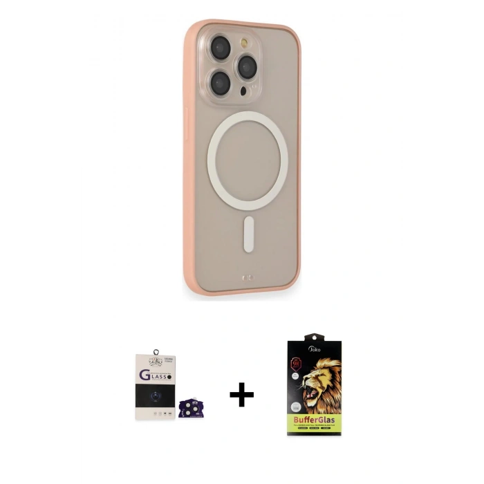 MARSİLYAN™- iPhone 14 Pro Max Kılıf Siluet Işık Koleksiyonu - Siyah Buffer Cam Ekran Koruyucu + Bilvis Titan Kamera Lens - DNMR