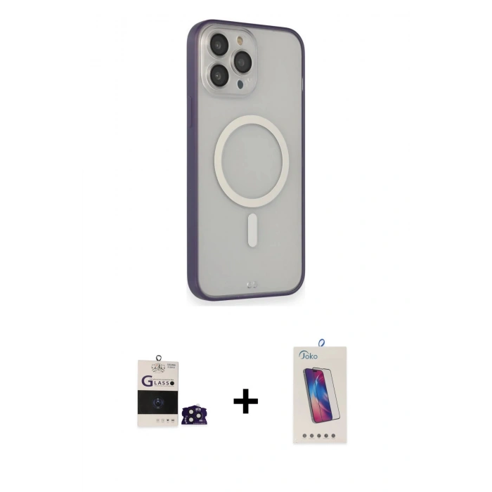MARSİLYAN™- iPhone 14 Pro Max Kılıf Siluet Işık Koleksiyonu - Siyah Joko 5D Cam + Bilvis Titan Kamera Lens - DNMR