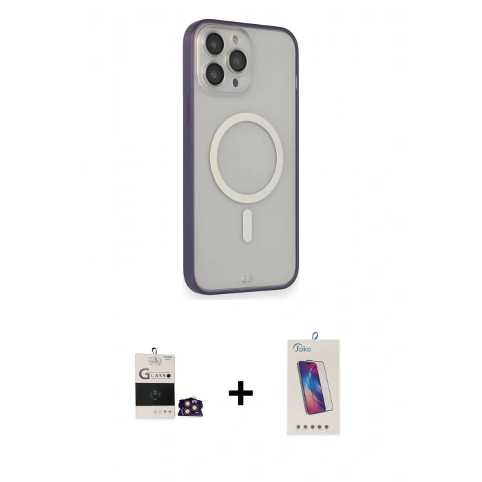 MARSİLYAN™- iPhone 14 Pro Max Kılıf Siluet Işık Koleksiyonu - Siyah Joko 5D Cam + Bilvis Titan Kamera Lens - GD