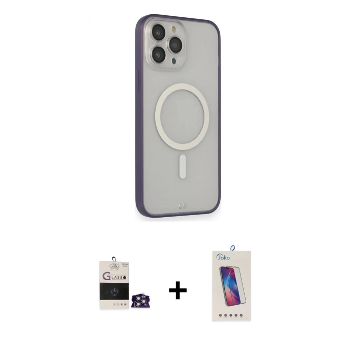 MARSİLYAN™- iPhone 14 Pro Max Kılıf Siluet Işık Koleksiyonu - Siyah Joko 5D Cam + Bilvis Titan Kamera Lens - GS