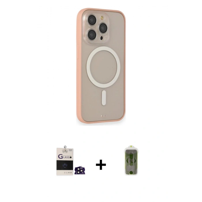 MARSİLYAN™- iPhone 14 Pro Max Kılıf Siluet Işık Koleksiyonu - Siyah Joko Magic 5D Hayalet Cam + Derin Mor Bilvis Titan Kamera Lens