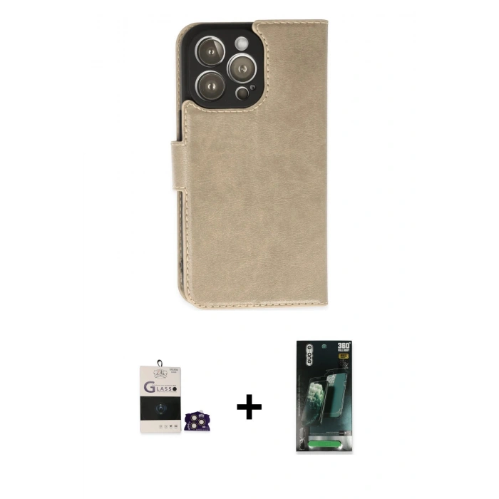 MARSİLYAN™- iPhone 14 Pro Max Kılıf Siluet Işık Serisi - Şeffaf 360 Full Body Arka Koruyucu + Bilvis Titan Kamera Lens - GD