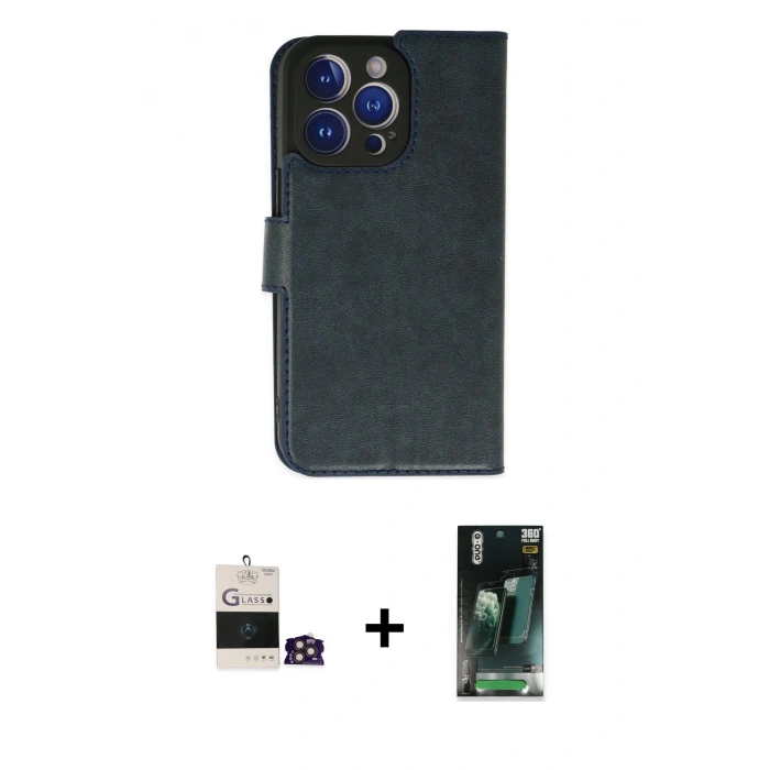 MARSİLYAN™- iPhone 14 Pro Max Kılıf Siluet Işık Serisi - Şeffaf 360 Full Body Arka Koruyucu + Bilvis Titan Kamera Lens - GD